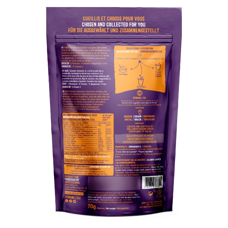 Bio-Acai-Pulver – 70 g – Iswari