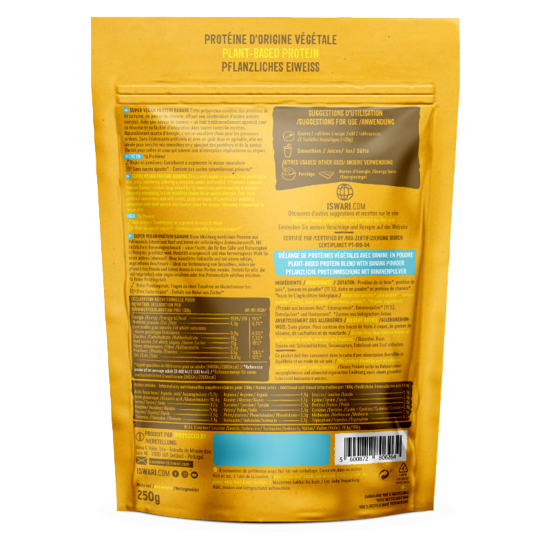 Veganes Proteinpulver Banane BIO 250g - Iswari