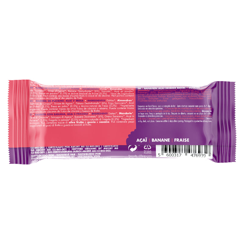 Barre énergétique açaï fraise & banane BIO