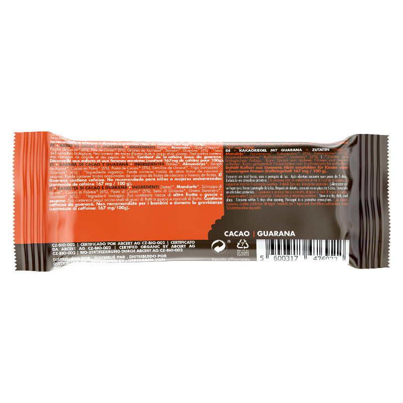 Barre énergétique cacao & guarana BIO