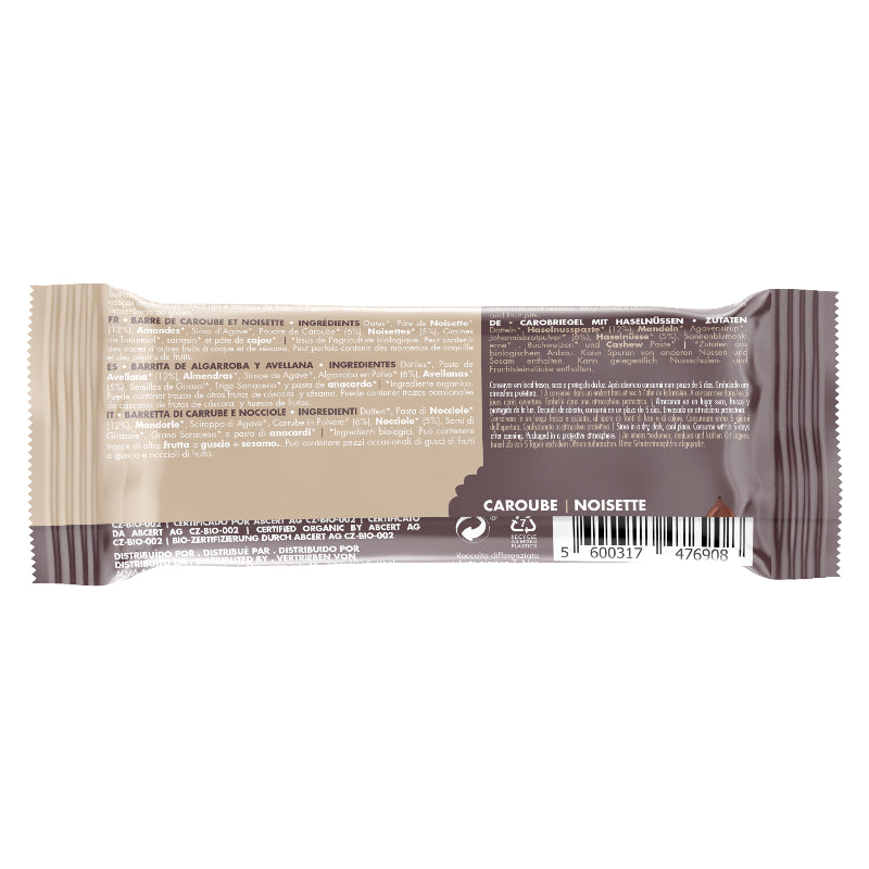 Barre énergétique caroube & noisette BIO