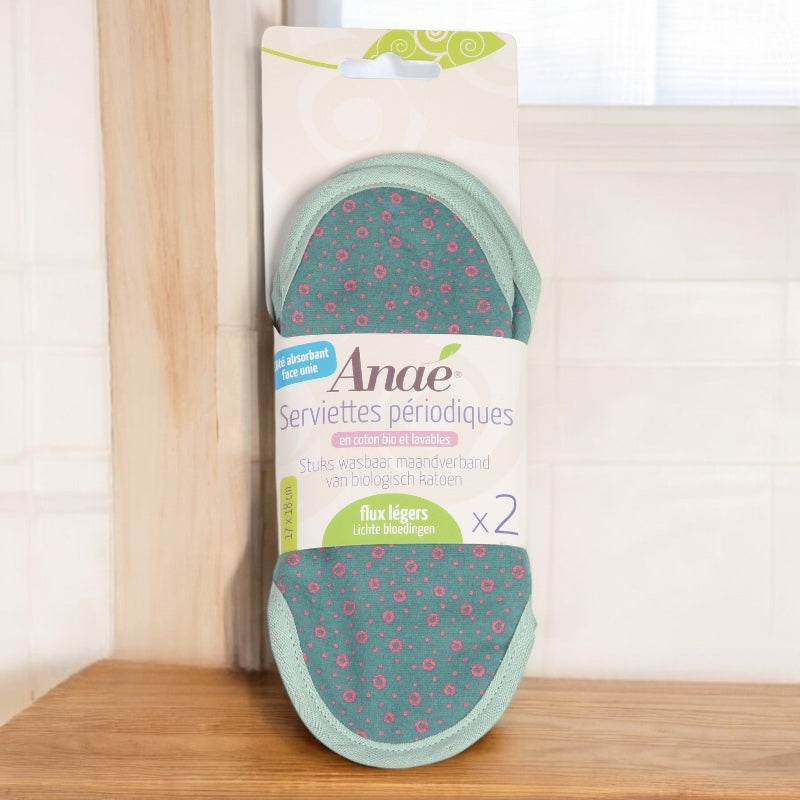 2 Anaé Bio-Waschbinden, Mini Circles für leichte Menstruation
