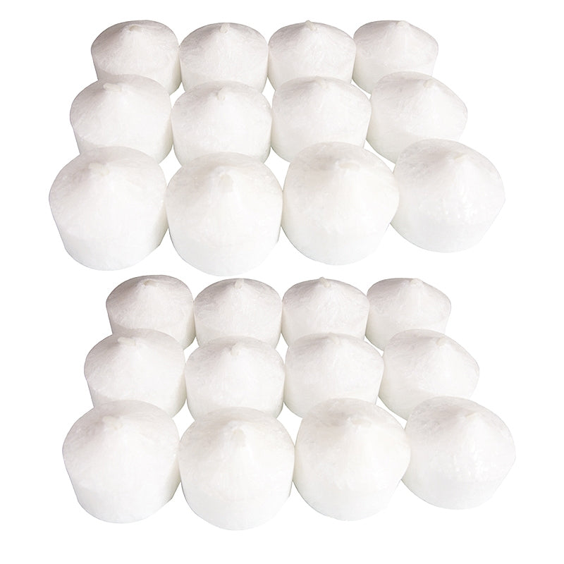 24 weiße Stearin-Nachtlichtkerzen, 2,5 x 3,5 cm – Blau