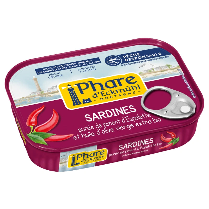 Sardines à la purée de piment d'Espelette et huile d'olive BIO
