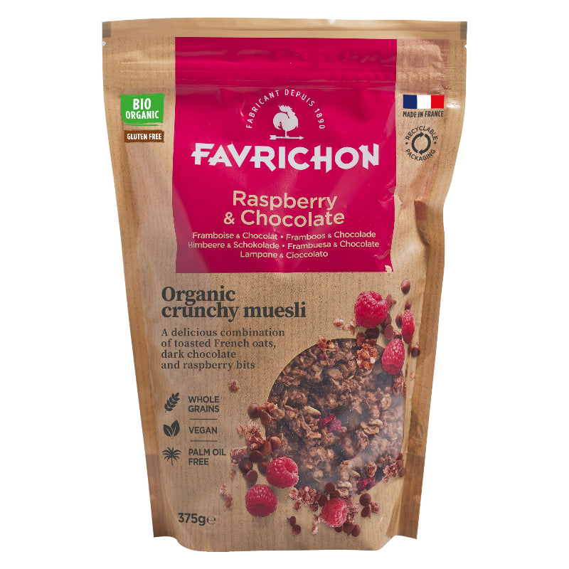 Bio-Himbeer-Schokoladen-Crunchy-Müsli – 375 g – Favrichon