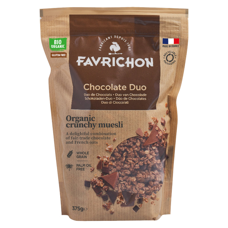 Bio-Knuspermüsli mit zwei Schokoladenstückchen – 375 g – Favrichon
