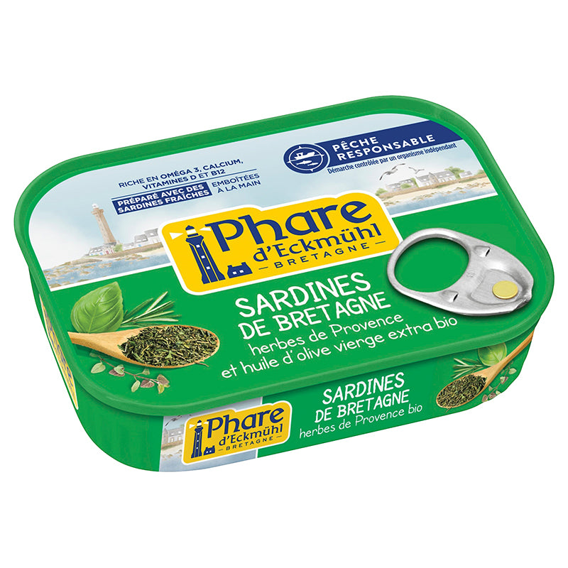 Sardines de Bretagne herbes de Provence & huile d'olive - 135g - Phare d'Eckmühl