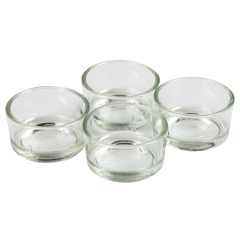 4 Glashalter für Nachtkerzen, 2,5 x 3,5 cm – Blau