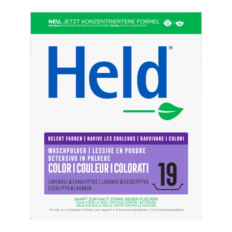 Held - Lessive poudre couleur écologique lavande & eucalyptus 950g