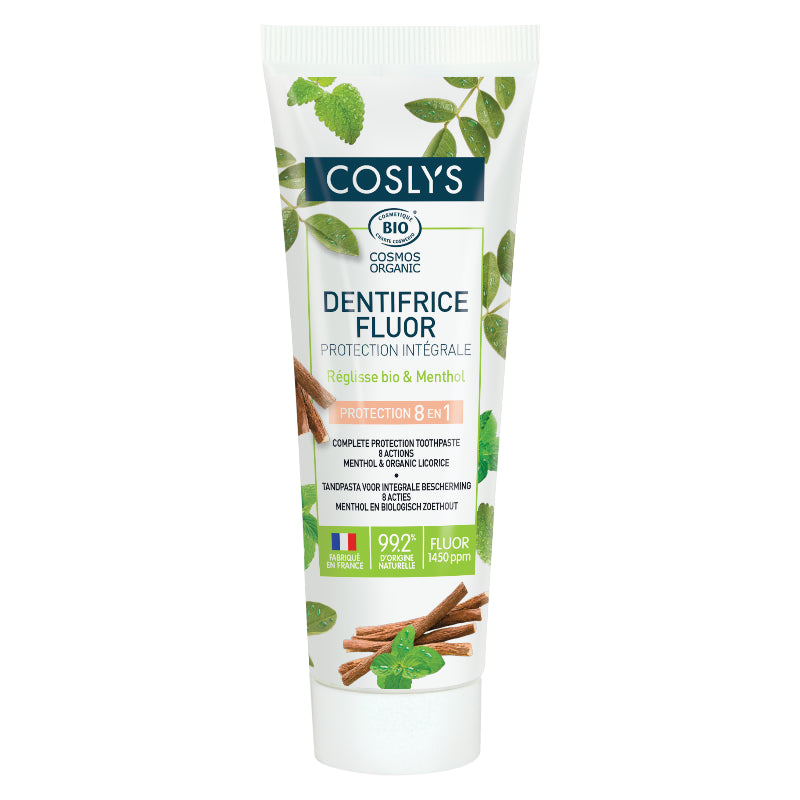 Coslys 8-in-1 Rundumschutz-Zahnpasta mit Bio-Fluorid – 100 g