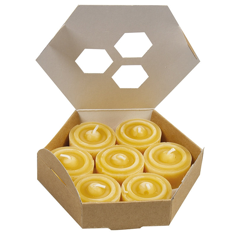 7 Bienenwachs-Nachtlichter, 2 x 3,5 cm – Blau