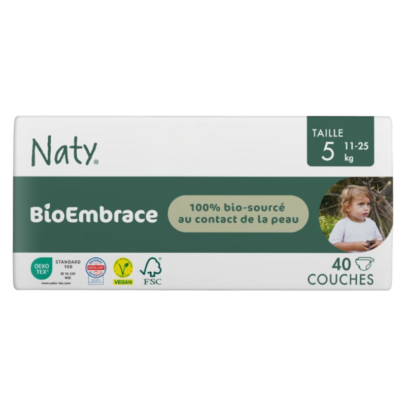 BioEmbrace Einwegwindeln Größe 5 - 11-25 kg - 40 Stück - Naty