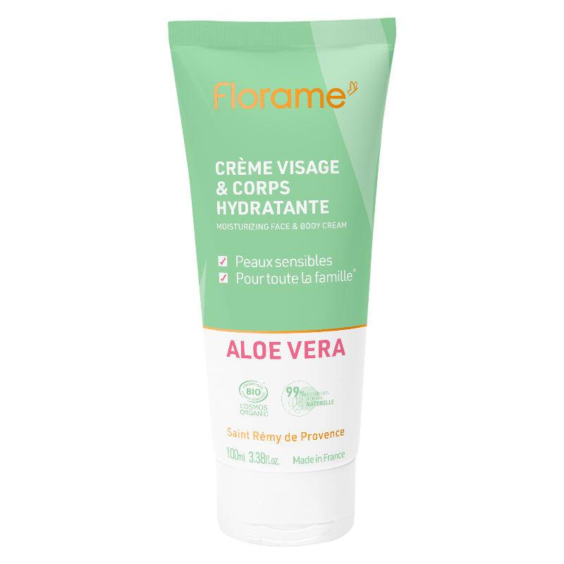 Bio-Aloe-Vera-Feuchtigkeitscreme für Gesicht und Körper – 100 ml – Florame