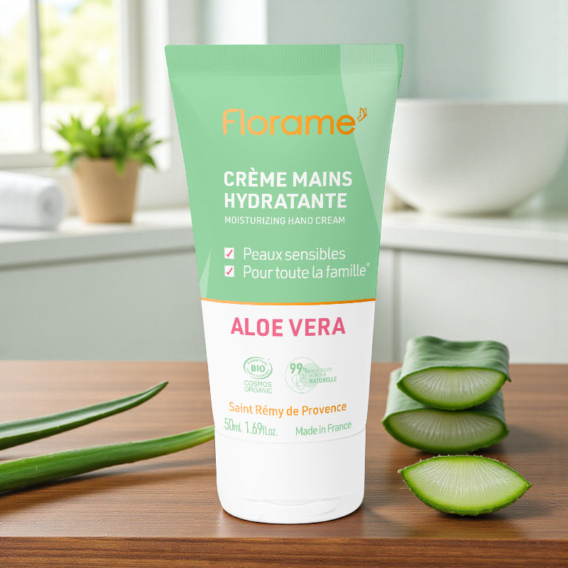 Bio-Aloe-Vera-Feuchtigkeitscreme für die Hände – 50 ml – Florame