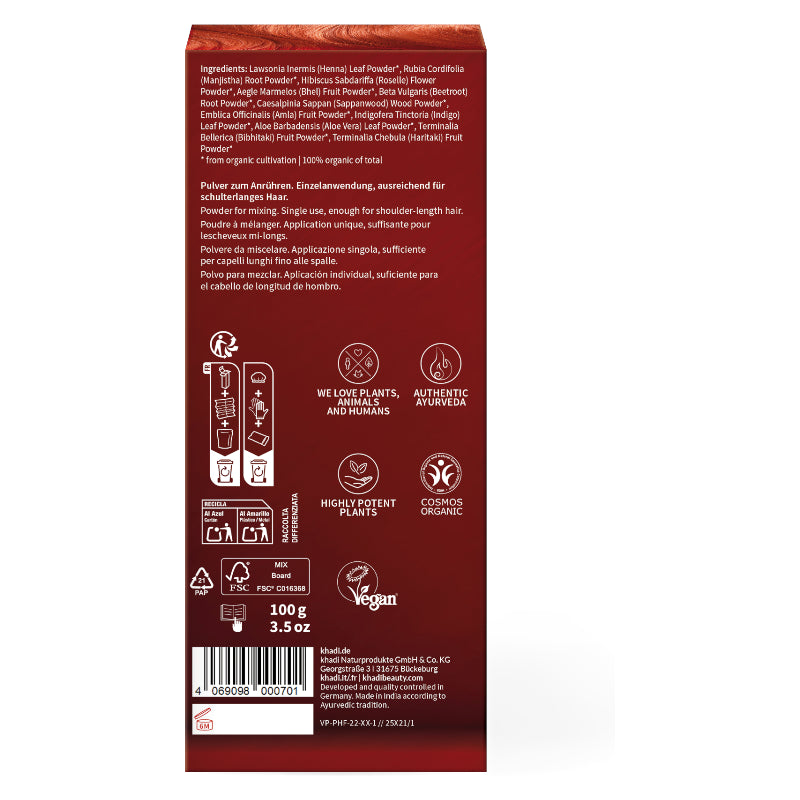 Teinture aux plantes BIO ApéroRed - 100g - Khadi