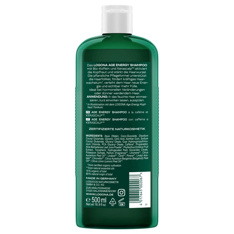 Shampooing fortifiant caféine BIO - 500ml