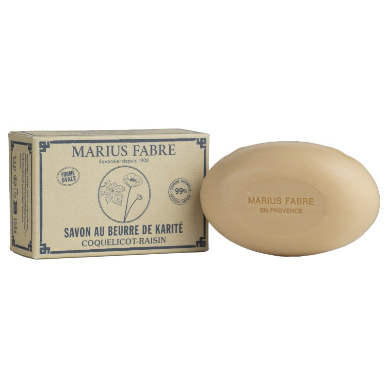 Sheabutterseife mit Mohn und Traube - 150 g - Marius Fabre