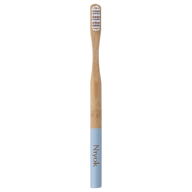 Brosse à dents en bambou bleu medium