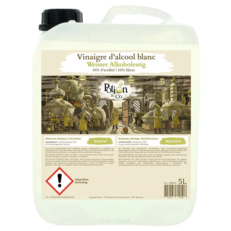Vinaigre d'alcool blanc naturel 10% - 5l