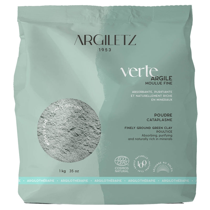 Argile verte moulue fine - 1kg - Argiletz