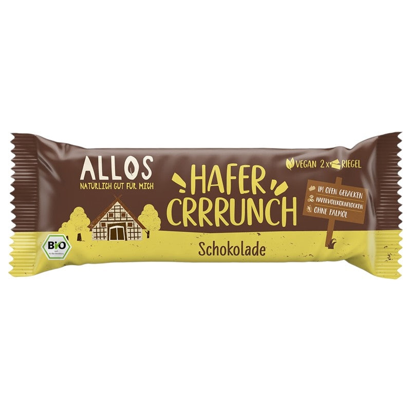 Bio-Schokoladen-Hafer-Knusperriegel – 50 g – Allos