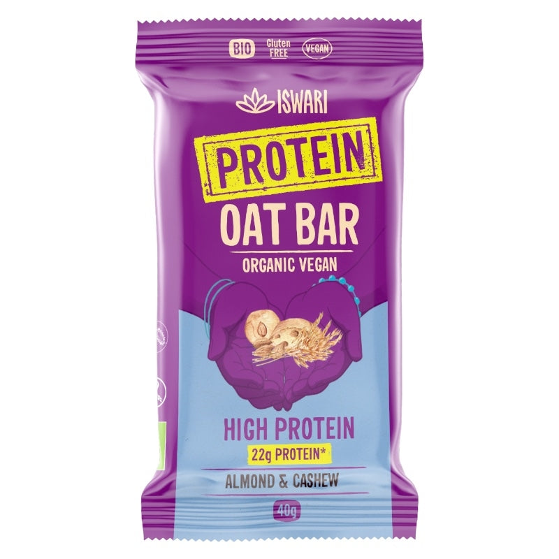 Barre d'avoine protéinée amande & noix de cajou BIO - 40g - Iswari