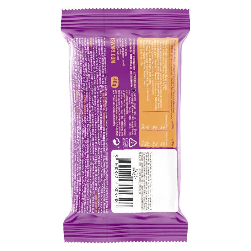 Barre d'avoine protéinée caramel salé & chocolat BIO - 40g - Iswari