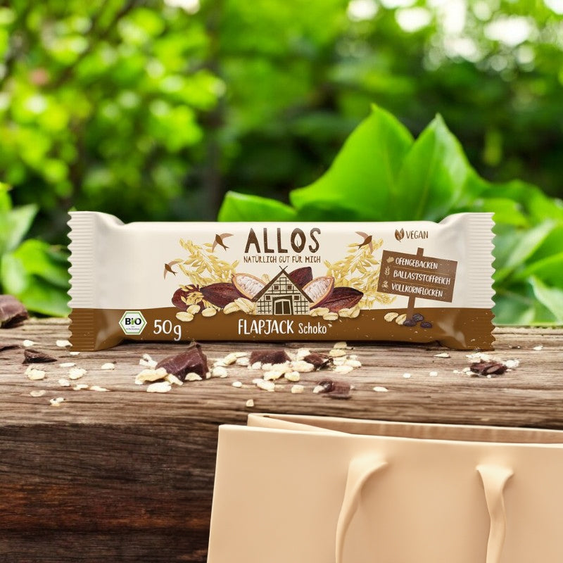 Bio-Müsliriegel aus dunkler Schokolade – 50 g – Allos