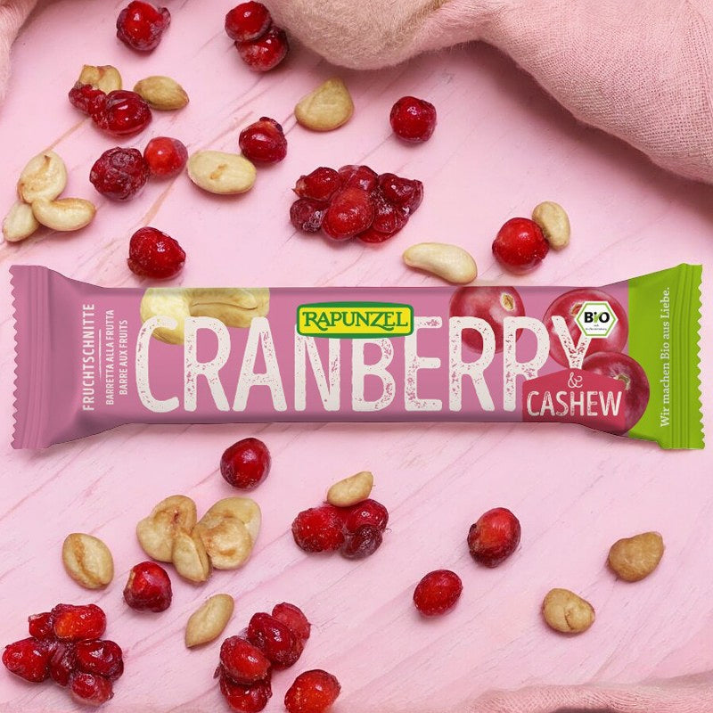 Barre énergétique cranberry & cajou BIO - 40g - Rapunzel