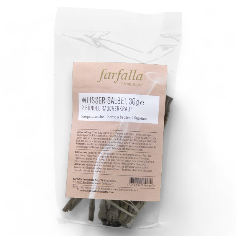 Bâtons de Sauge blanche à brûler - 2x15g - Farfalla