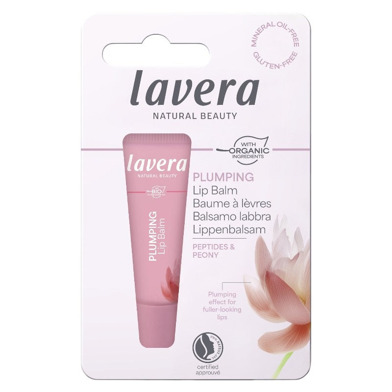 Bio-Lippenbalsam mit Pfingstrosenmotiv für vollere Lippen – 8 ml – Lavera