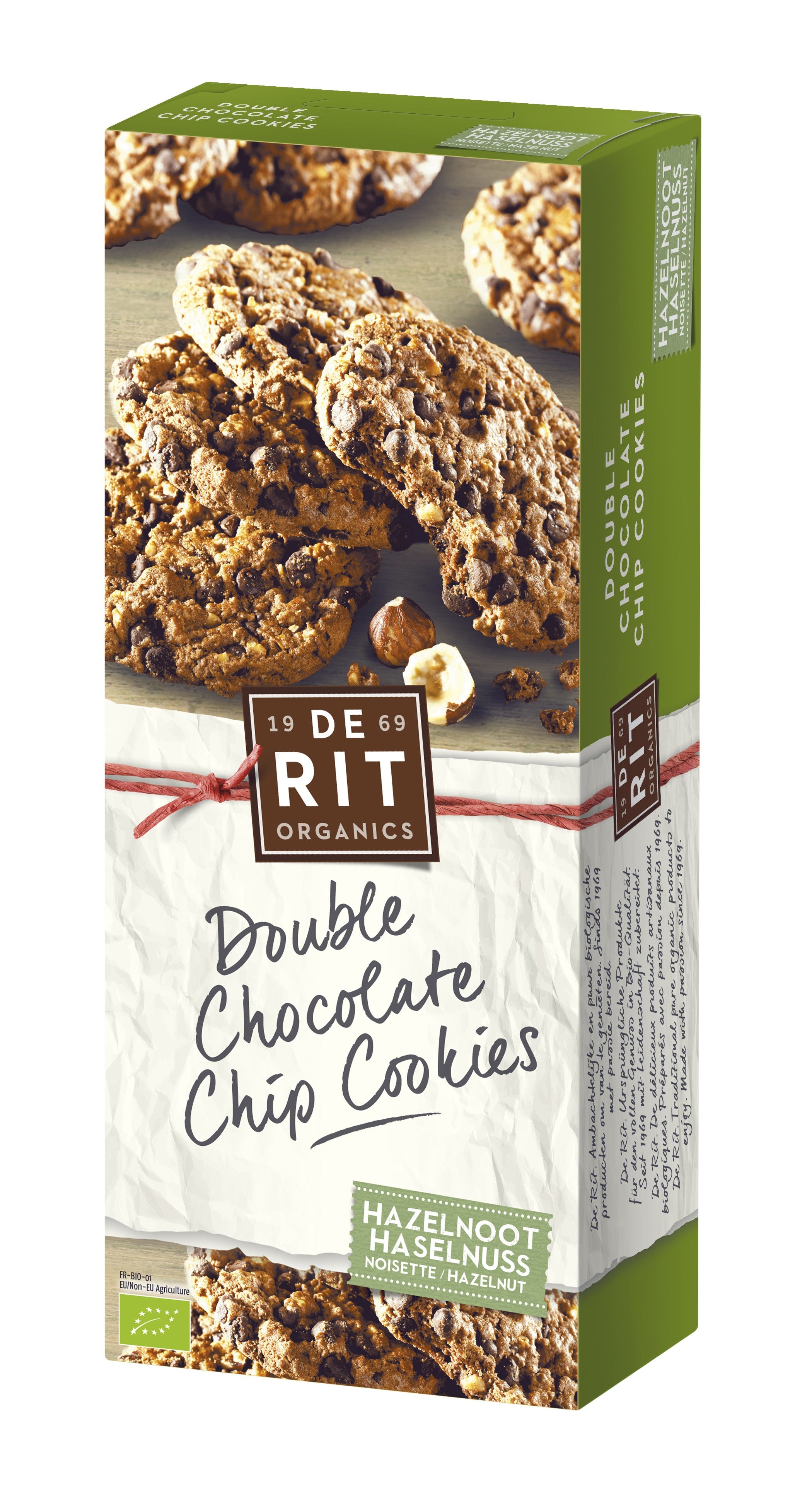 Biscuits aux pépites de chocolat & noisettes BIO - 175g - De Rit