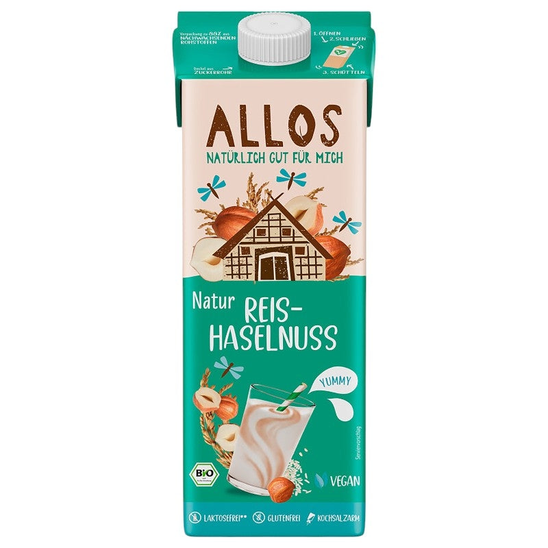 Bio-Naturreisgetränk mit Haselnuss – 1 l – Allos