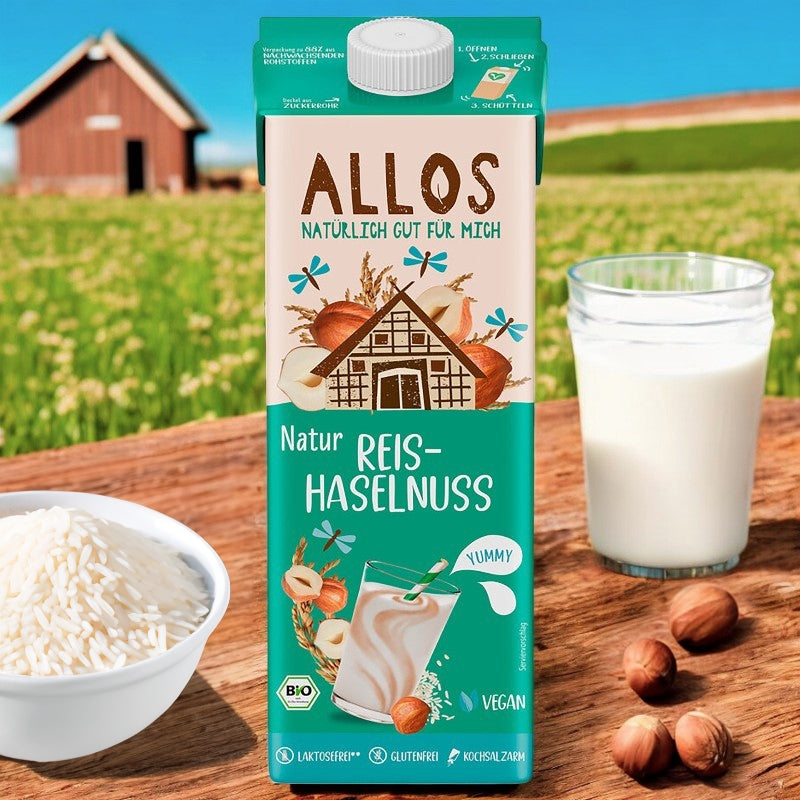 Bio-Naturreisgetränk mit Haselnuss – 1 l – Allos