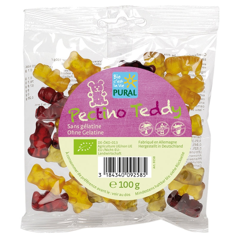 Bonbons oursons aux fruits BIO sans gélatine - Pectino Teddy - 100g - Pural