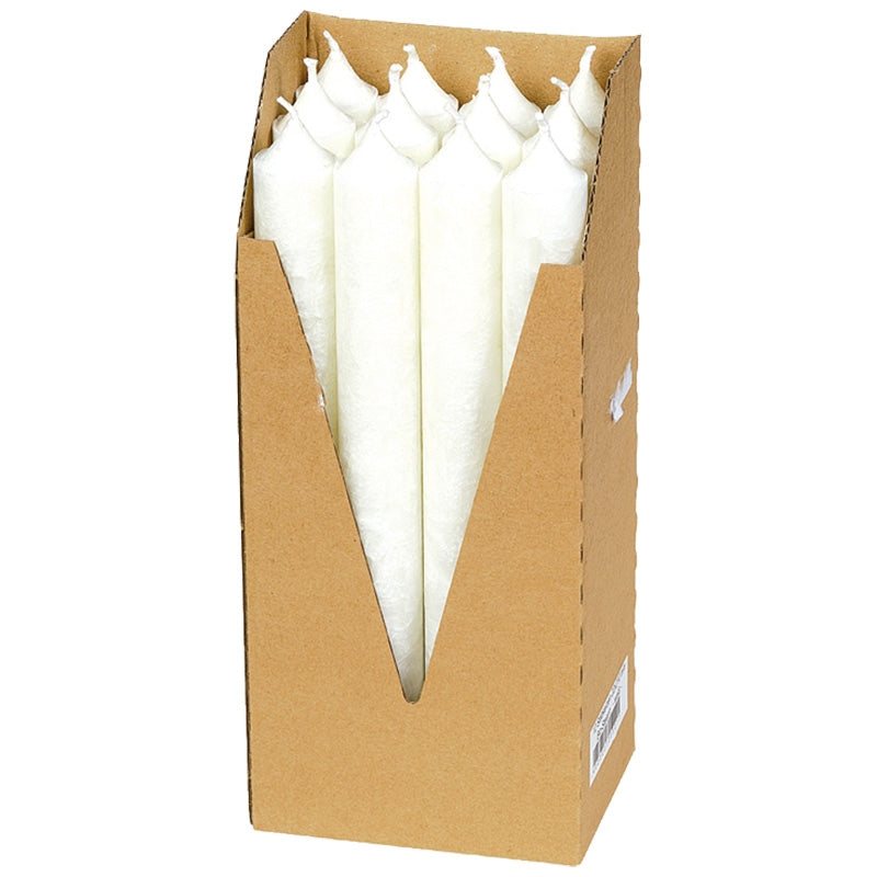 Bougies chandeliers blanches en stéarine BIO 22 x 210 mm - 12 pcs - Eubiona