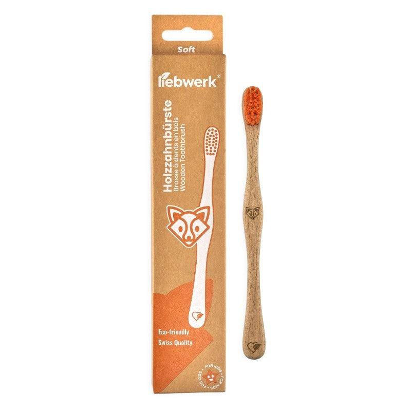 Brosse à dents en bois enfant "renard" Soft - Liebwerk