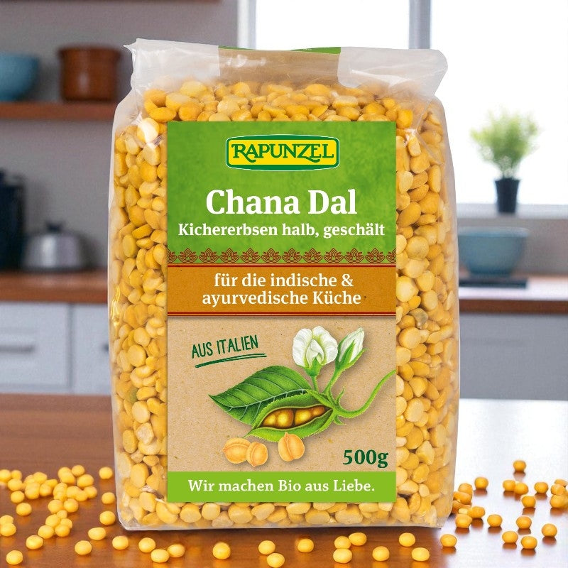 Chana Dal demi-pois chiches pelés BIO - 500g - Rapunzel