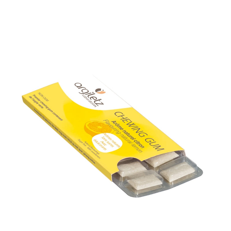 Chewing gum citron & argile verte - 12 pièces - Argiletz