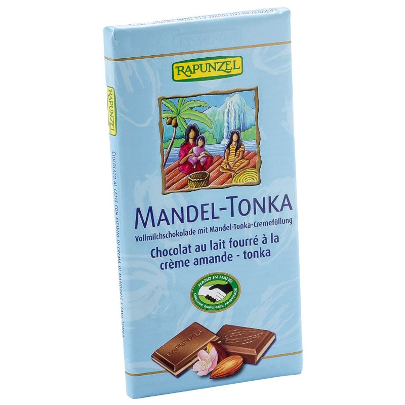 Vollmilchschokolade gefüllt mit Bio-Mandel- und Tonkabohnencreme - 100 g - Rapunzel