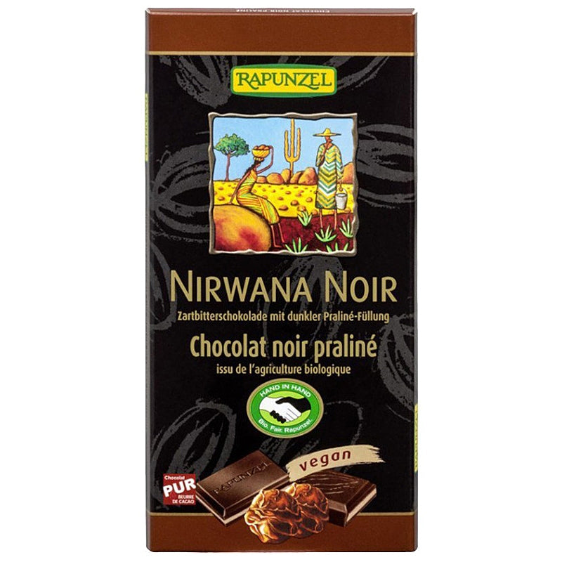 Dunkle Schokolade gefüllt mit Nirwana Bio-Pralinencreme - 100 g - Rapunzel