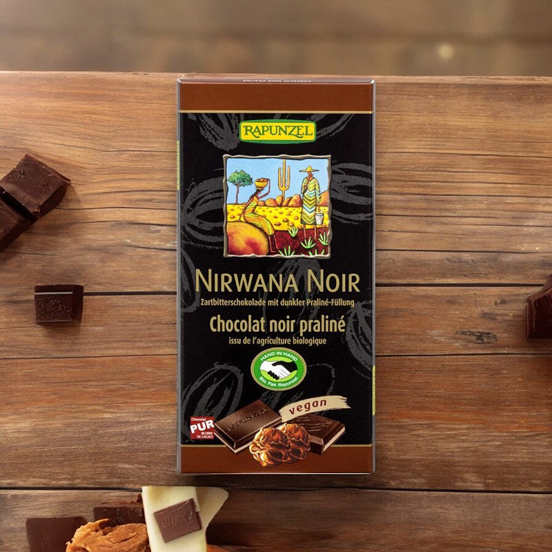 Dunkle Schokolade gefüllt mit Nirwana Bio-Pralinencreme - 100 g - Rapunzel