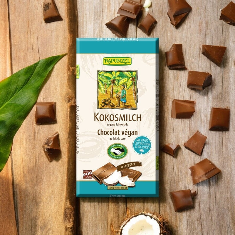 Vegane Bio-Schokolade mit Kokosmilch – 80 g – Rapunzel