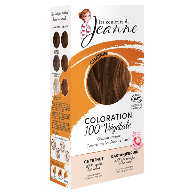 Pflanzliches Haarfarbenpulver – Kastanienbraun – 2 x 50 g – Les couleurs de Jeanne