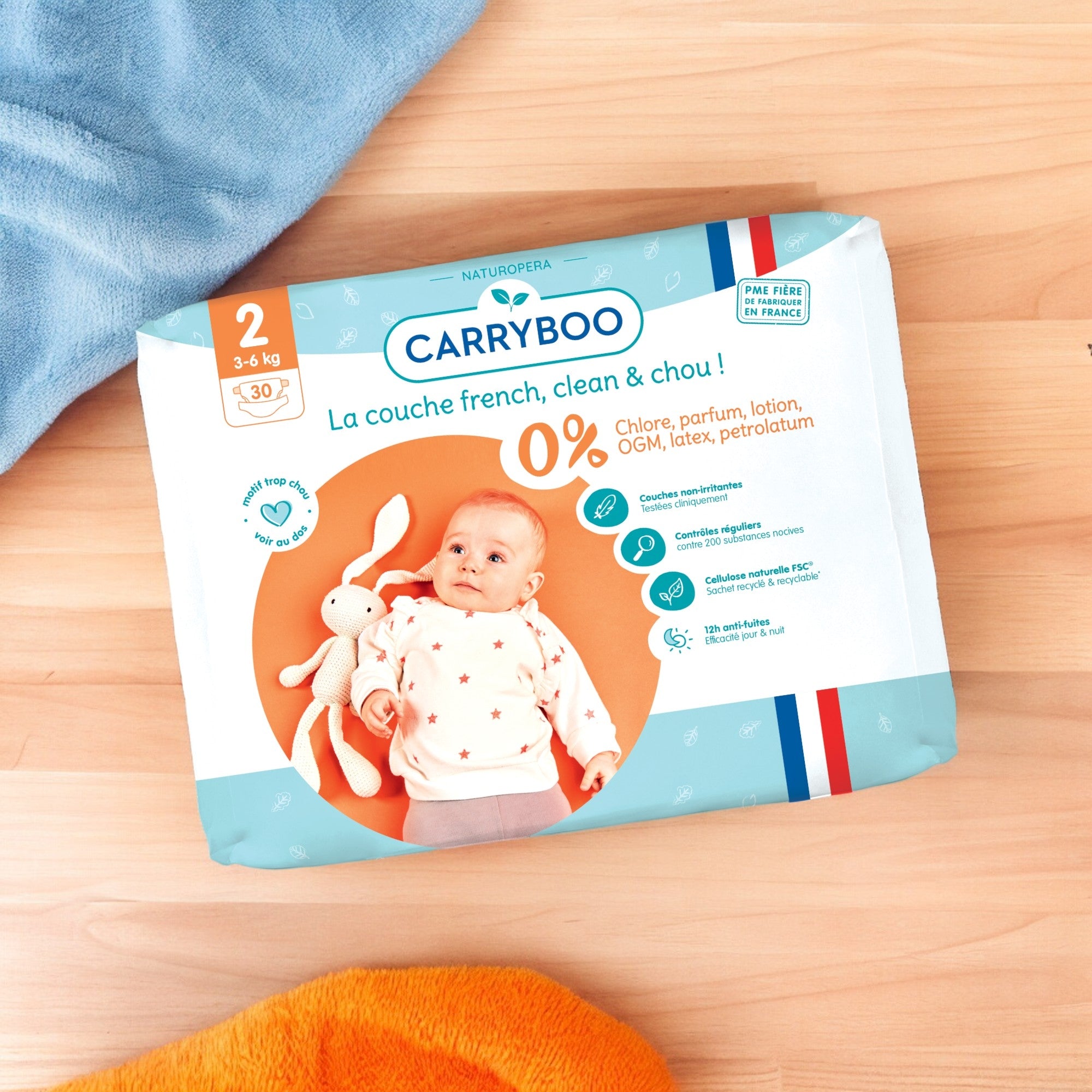Couches Taille 2 - 3-6 kg - 30 pièces - Carryboo
