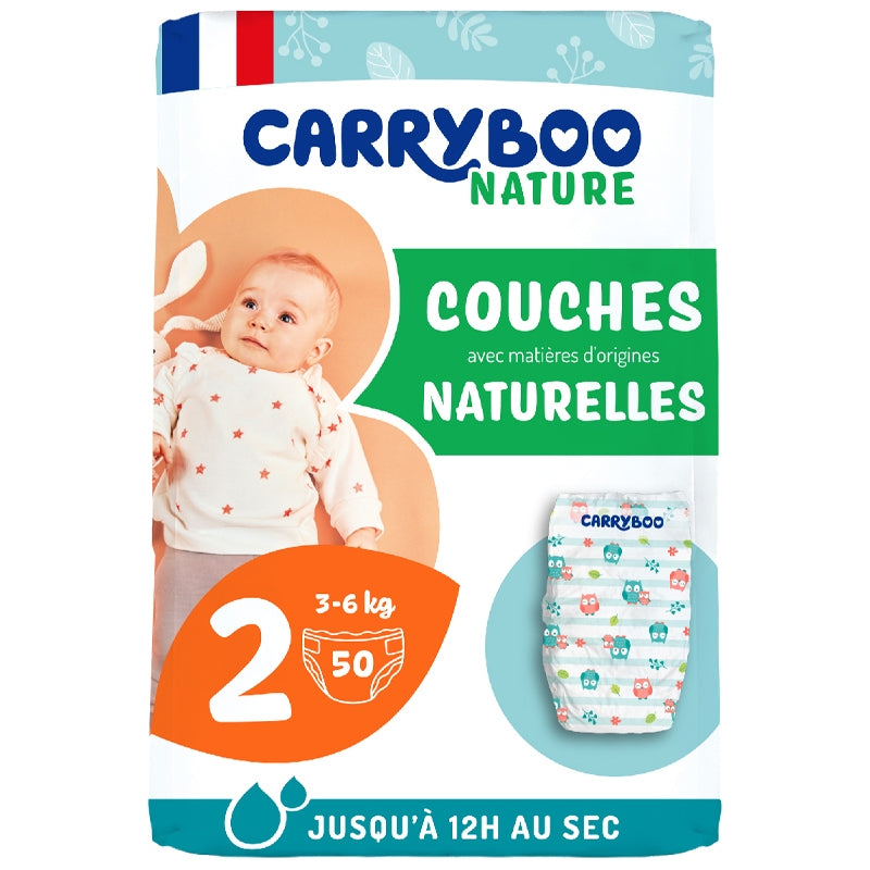 Couches Taille 2 - 3-6 kg - 50 pièces - Carryboo