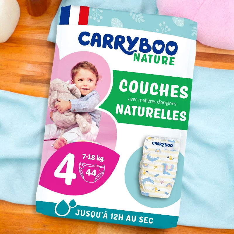 Couches Taille 4 - 7-18 kg - 44 pièces - Carryboo