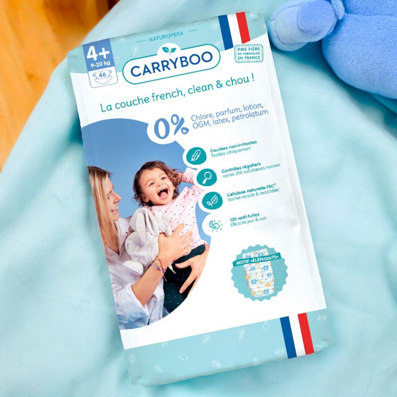 Couches Taille 4+ - 9-20 kg - 46 pièces - Carryboo