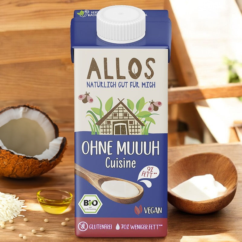 Bio-Reis-, Soja- und Kokosnuss-Kochcreme – 200 ml – Allos