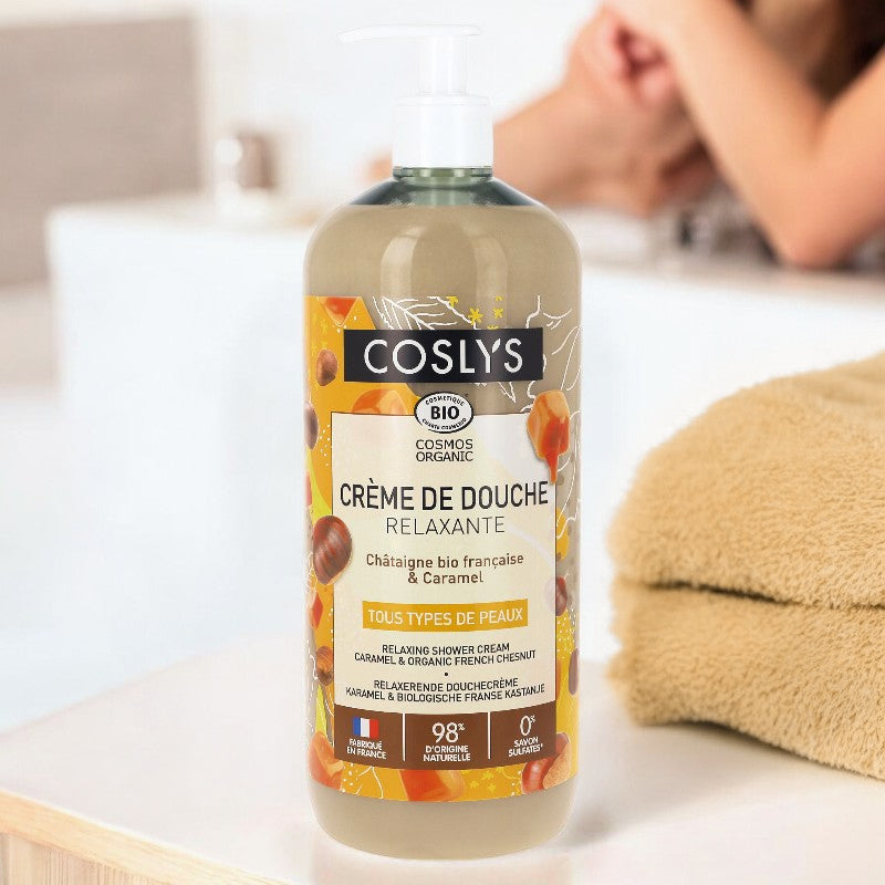 Crème de douche relaxante BIO châtaigne & caramel - 1l - Coslys